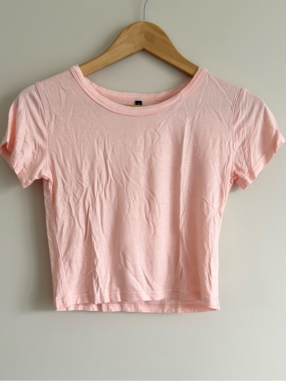 Pink Short Sleeve Crop Shirt Small